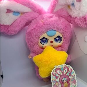 Baby Three Lilyrabbit Town V3 With Special Eyes Pink and Yellow Bunny Key Holder